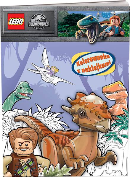 Kolorowanka z naklejkami: Lego Jurassic World 