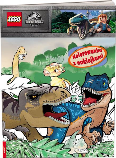 Kolorowanka z naklejkami: Lego Jurrasic World