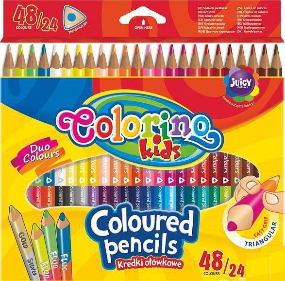 Kredki ołówkowe dwustronne Colorino 48 kolorów