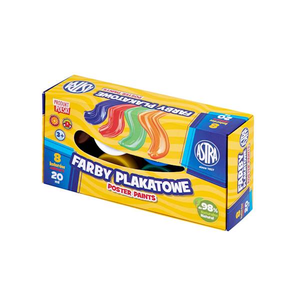 Farby plakatowe ASTRA 8 kolorów