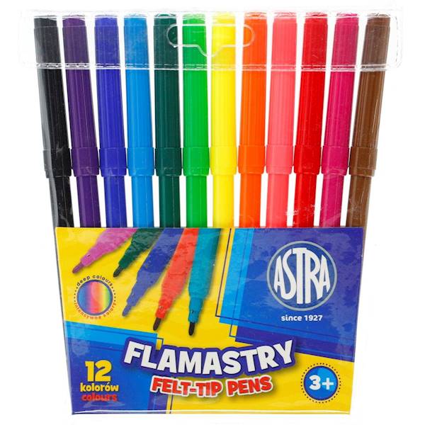 Flamastry ASTRA 12 kolorów 