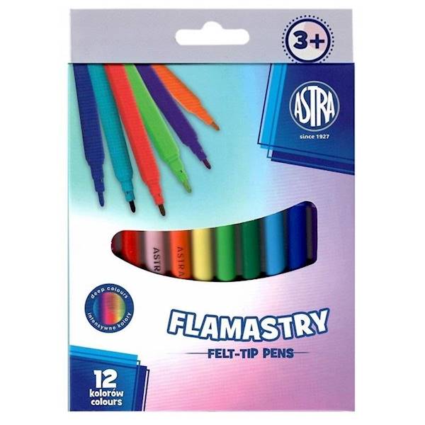Flamastry ASTRA 12 kolorów Pastel One
