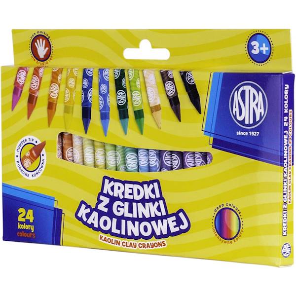 Kredki z gliny kaolinowej 24 kol. Astra