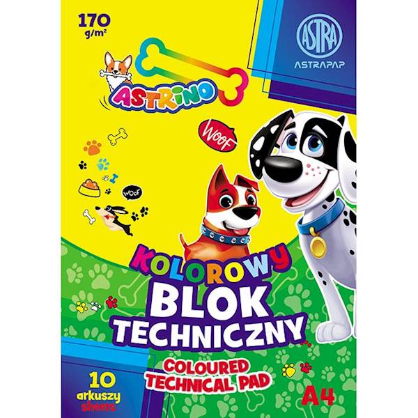 Blok techniczny A4/10 kolorowy Astrino