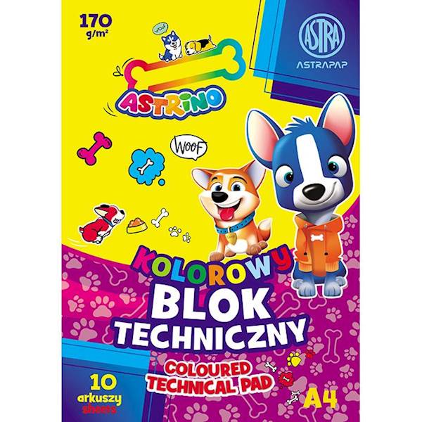Blok techniczny A4/10 kolorowy Astrino