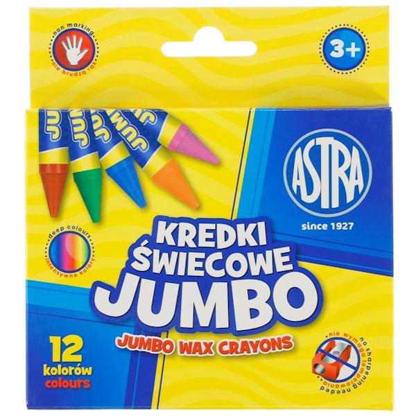 Kredki świecowe Jumbo 12 kol. Astra