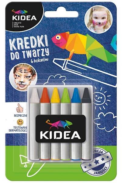 Kredki do twarzy 6 kol. Kidea