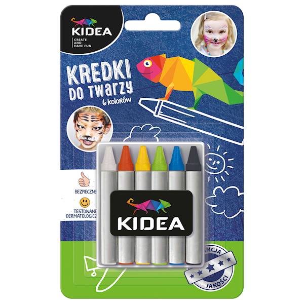 Kredki do twarzy 6 kol. Kidea