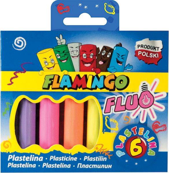 Plastelina Flamingo 6kol. Fluo