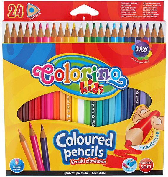 Kredki ołówkowe trójkątne 24 kol. Colorino
