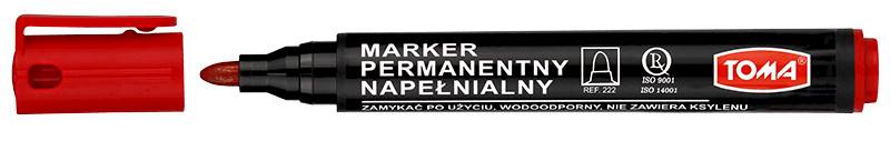 Marker permanentny TOMA TO-222 czerwony 