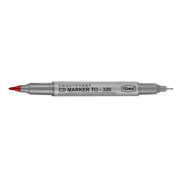 Marker do płyt TOMA TO-320 czerwony dwustronny