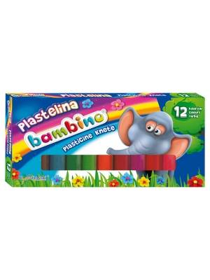 Plastelina 12 kolorów BAMBINO 2 kolory brokatowe