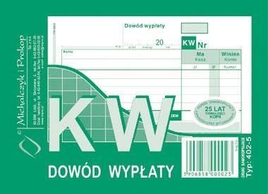 Druk KW dowód wypłaty