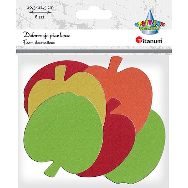 Ozdoba piankowa: jabłka 8 szt. Titanum