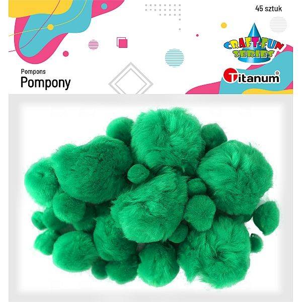 Pompony Titanum zielone 45 szt.