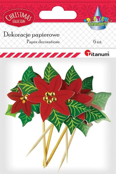 Dekoracja papierowa Titanum poinsecje