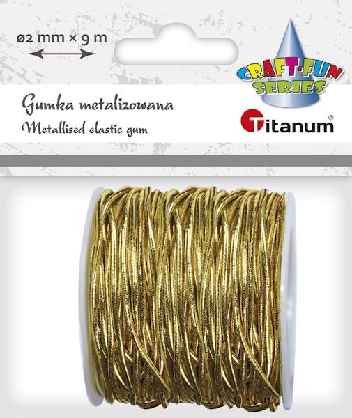 Gumka metalizowana Titanum złota 9m