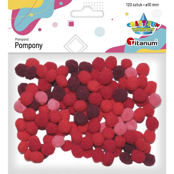 Pompony Titanum czerwone 120 szt.
