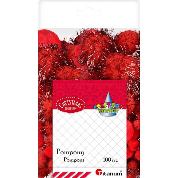 Pompony Titanum czerwone 100 szt.