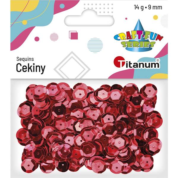 Cekiny Titanum czerwone okrągłe 14g 9mm