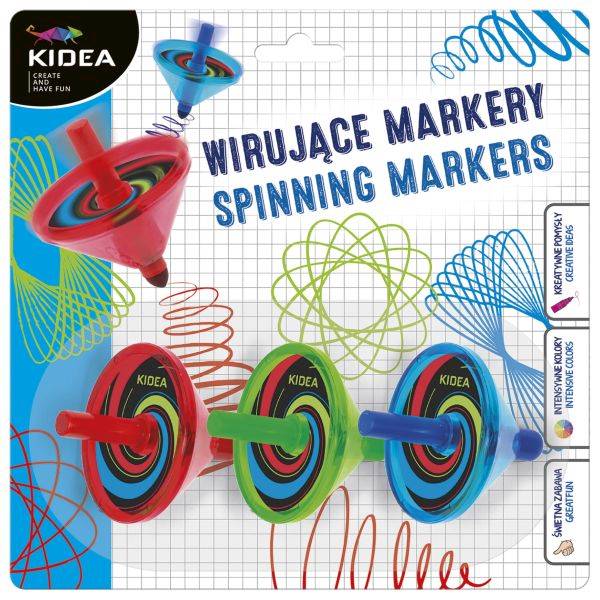 Markery wirujące Kidea 3 szt.