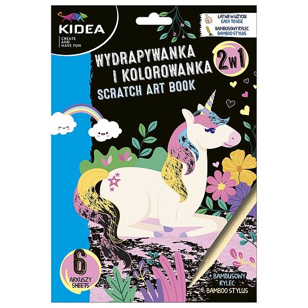 Wydrapywanka i kolorowanka Kidea Jednorożce
