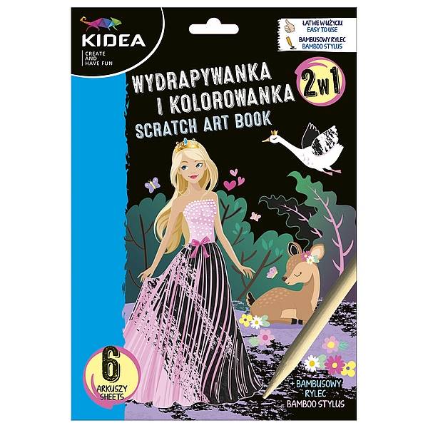 Wydrapywanka i kolorowanka Kidea Księżniczki