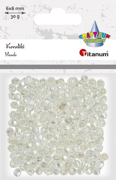 Koraliki Titanum białe 6x6mm 30g
