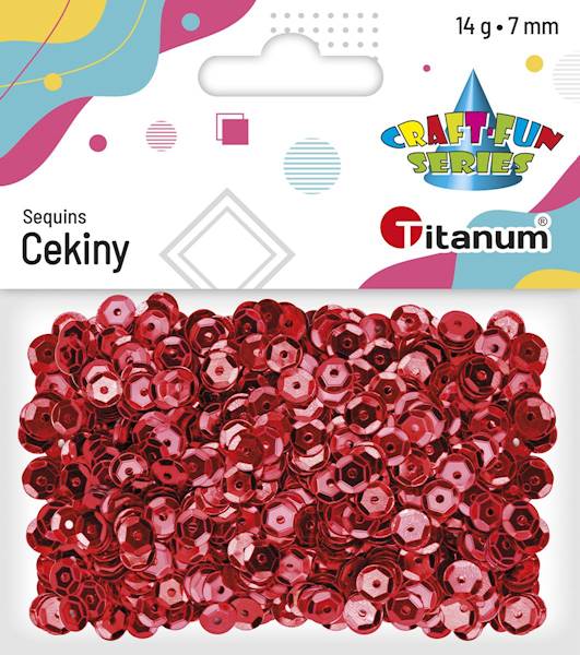 Cekiny Titanum okrągłe 7mm 14g czerwone 