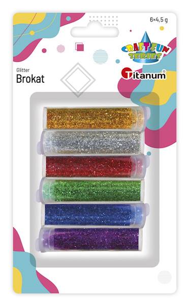 Brokat metaliczny Titanum 6 kol. x 4,5 g