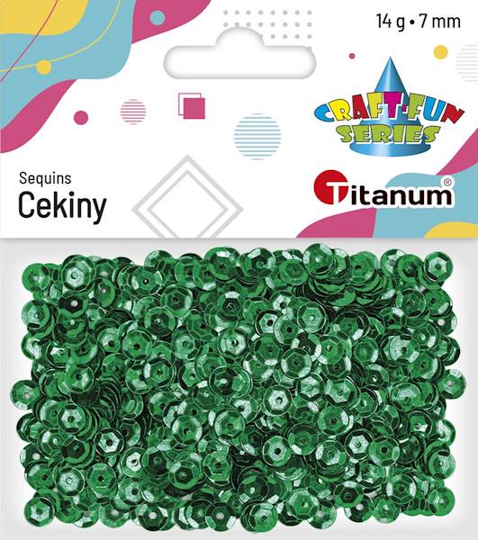 Cekiny Titanum okrągłe 7mm 14g zielone