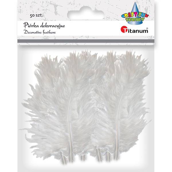Piórka dekoracyjne Titanum 50 szt.białe 