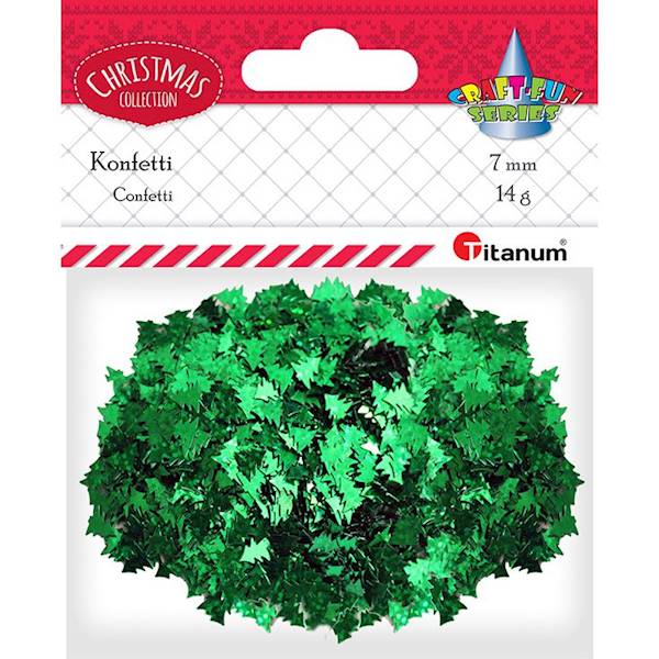 Konfetti Titanum choinki zielone 7mm 14g