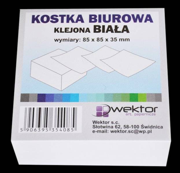 Kostka biała klejona Wektor 85x85x35mm