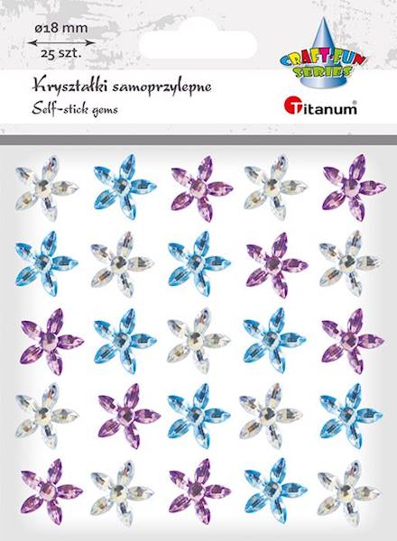 Kryształki samoprzylepne Titanum kwiaty 25 szt.