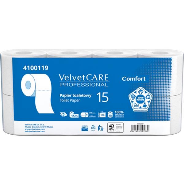 Papier toaletowy Velvet, 2 warstwy 15 m, 8 szt.