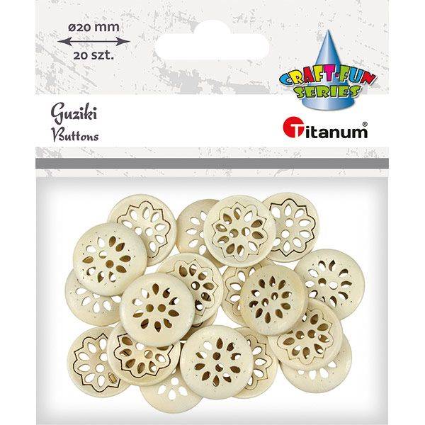 Guziki Titanum 20mm 20 szt. ażurowy kwiat