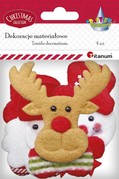 Dekoracje materiałowe Titanum święta 4 szt.