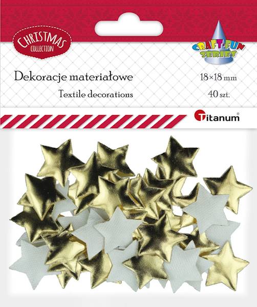 Dekoracje materiałowe Titanum gwiazdki 40 szt.