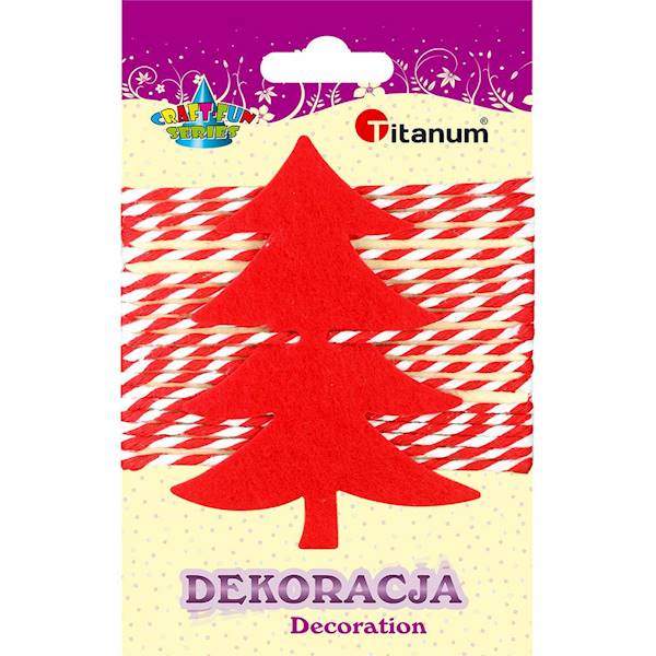 Dekoracje filcowe Titanum choinka + sznurek
