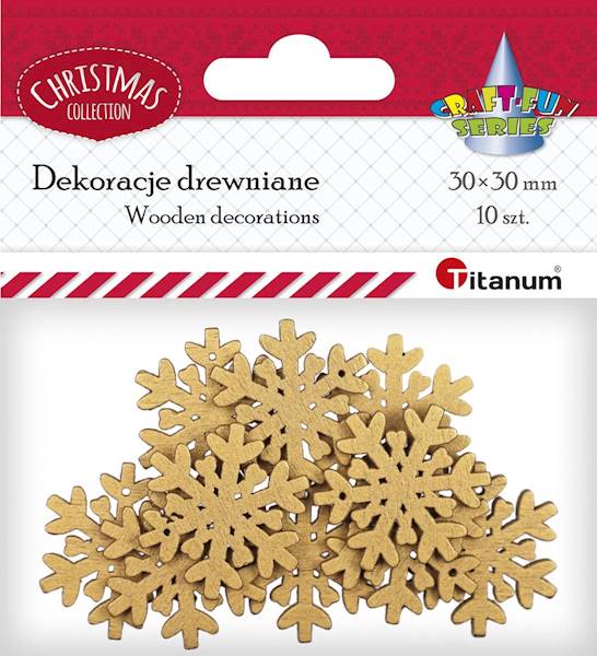 Dekoracje drewniane Titanum święta płatki śniegu