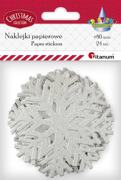 Naklejki papierowe Titanum płatki śniegu srebrne