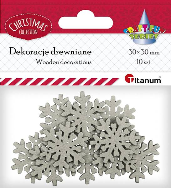 Dekoracje drewniane Titanum płatki śniegu 10 szt.
