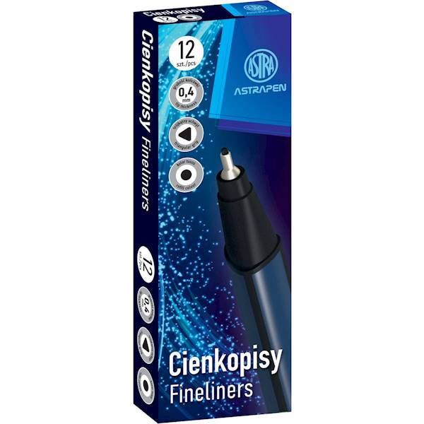 Cienkopis Astrapen trójkątny czarny 0,4 mm