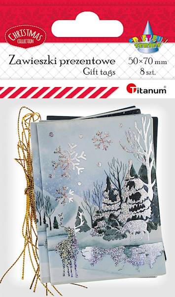 Zawieszki prezentowe Titanum świąteczne 8 szt.
