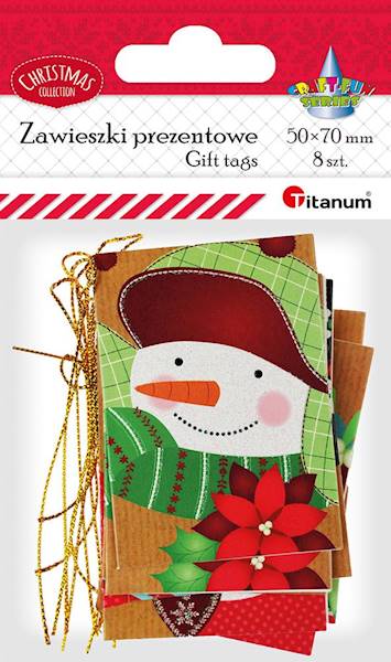 Zawieszki prezentowe Titanum 8 szt. bałwany 