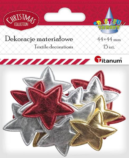 Dekoracje materiałowe Titanum gwiazdki 15 szt.