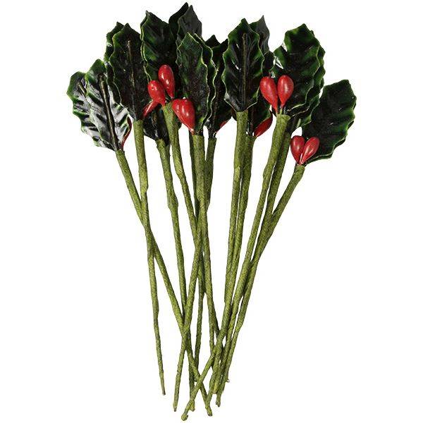 Dekoracje Titanum ostrokrzew 6 szt.