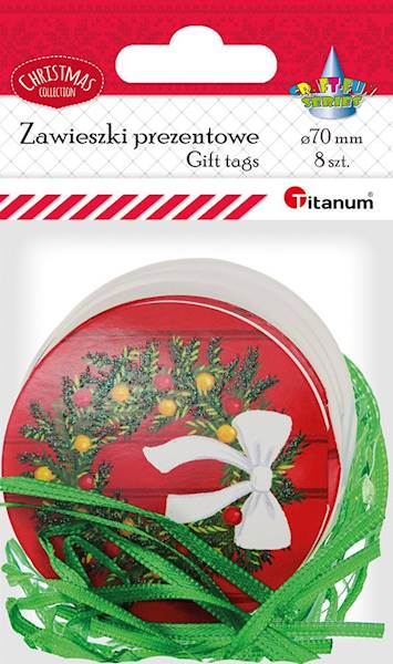 Zawieszki prezentowe Titanum okrągłe 8 szt.